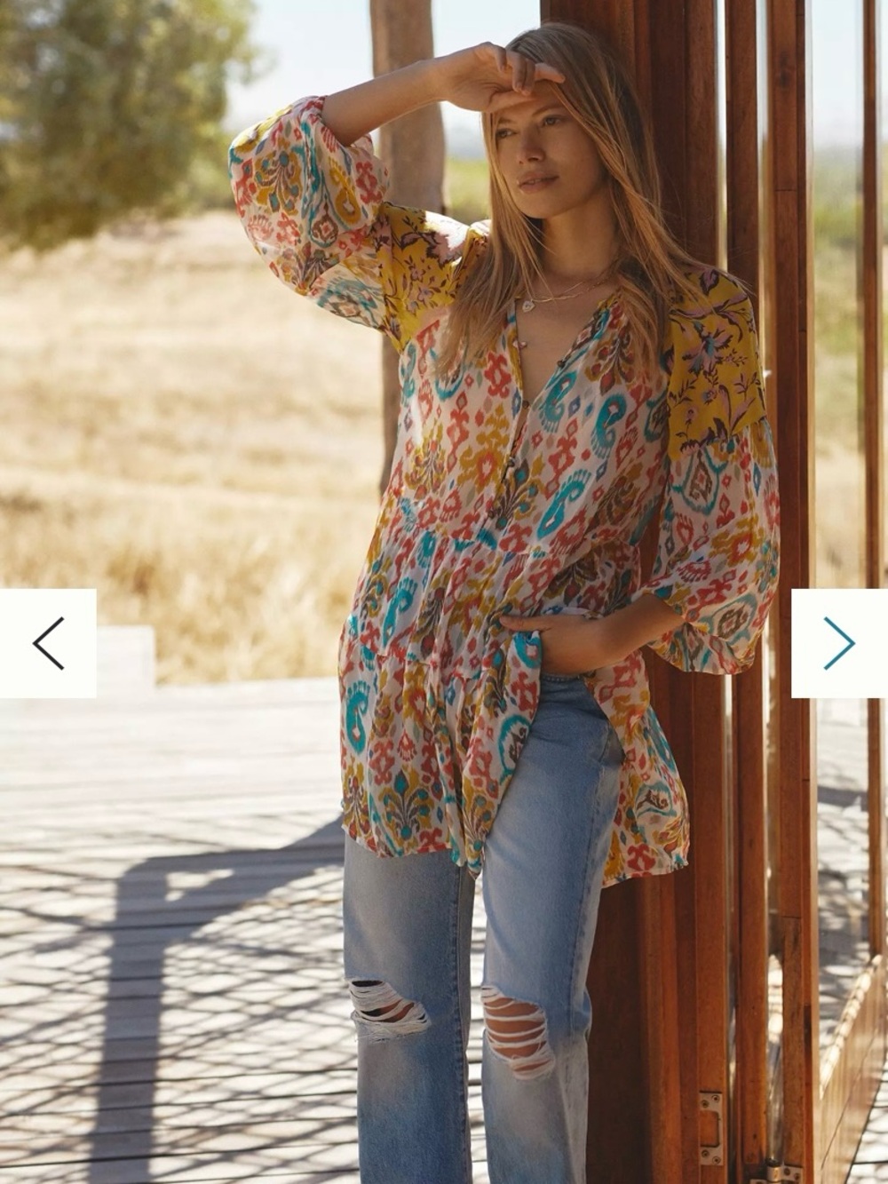 Anthropologie Maureen Babydoll Tiered Tunic Blouse Top